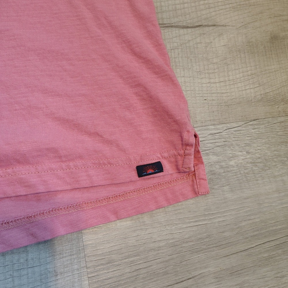Faherty Sunwashed Organic Cotton Polo Shirt Pink XXL Mens Short Sleeve Pocket - Picture 7 of 8
